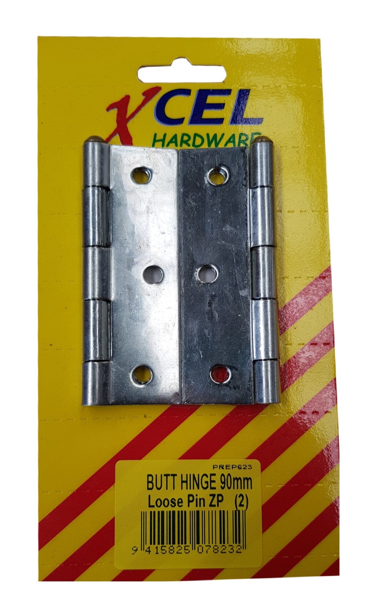 Xcel Butt Hinges - ZP Loose Pin 2-pce 90mm Carded