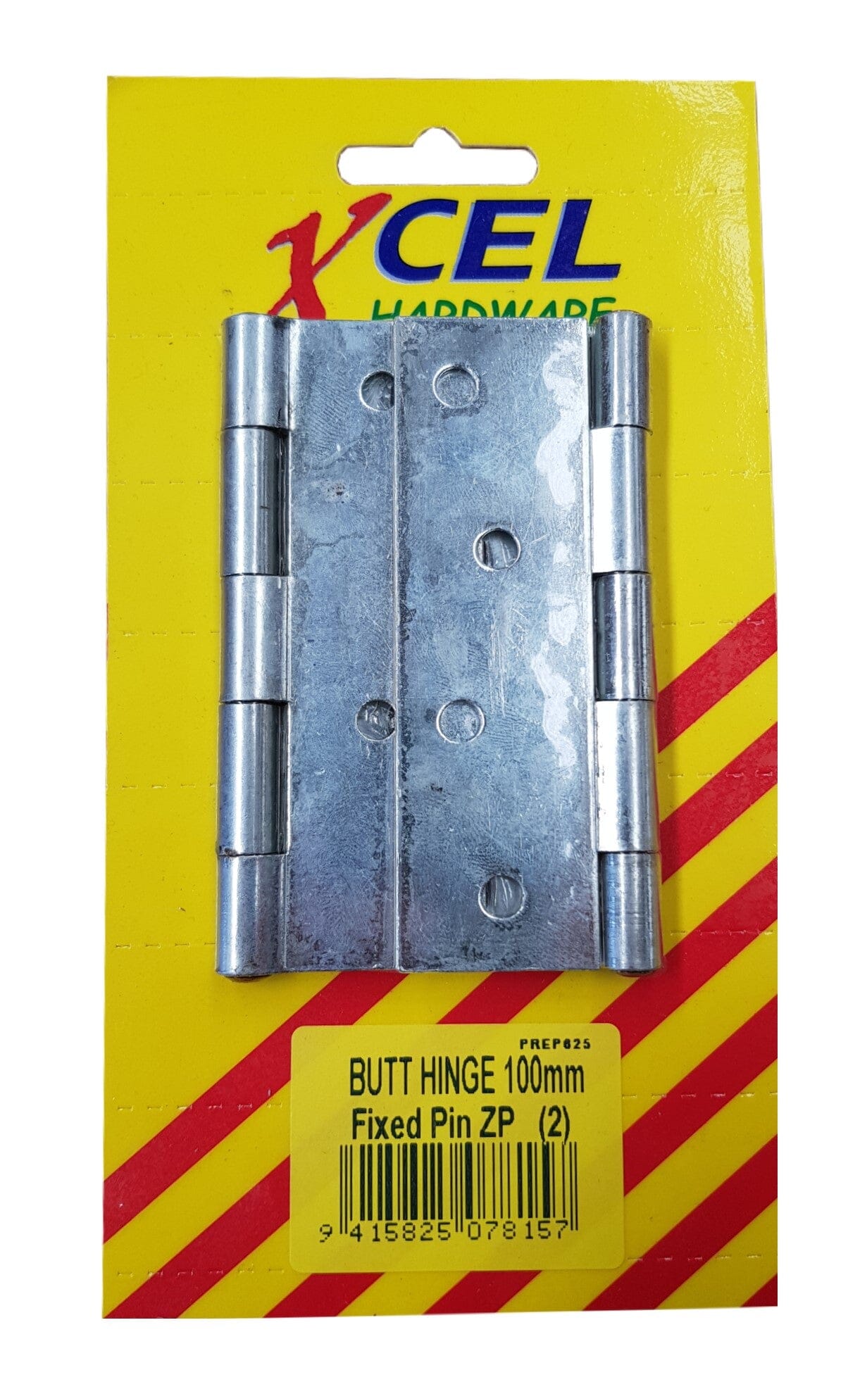 Xcel Butt Hinges - ZP Fixed Pin 2-pce 100mm Carded