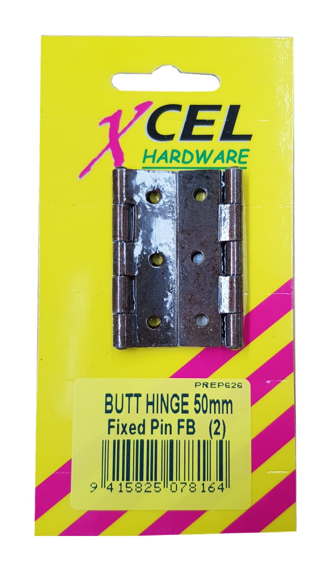 Xcel Butt Hinges - FB Fixed Pin 2-pce 50mm Carded