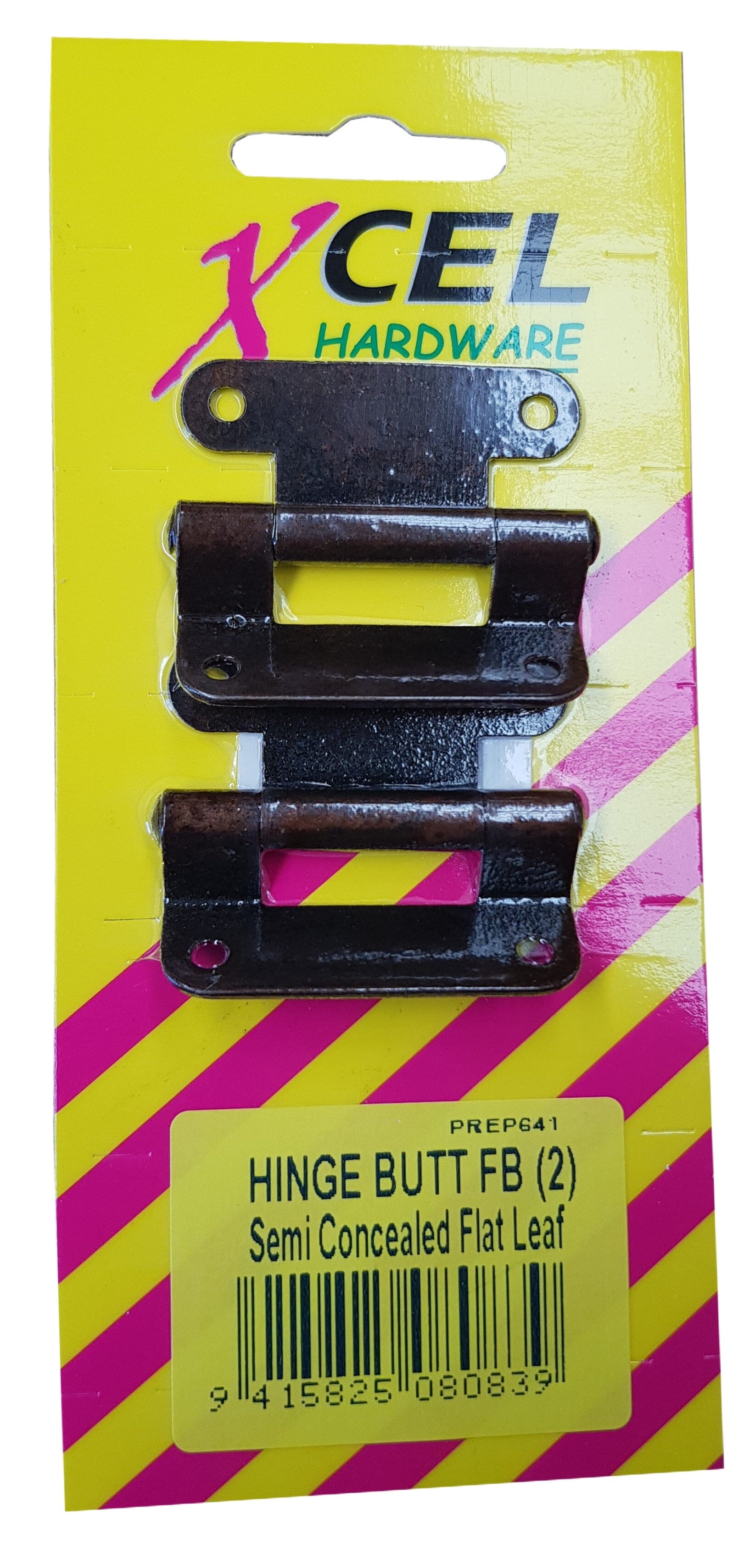 Xcel Semi-Concealed Hinges - FB Flat Leaf 2-pce Carded
