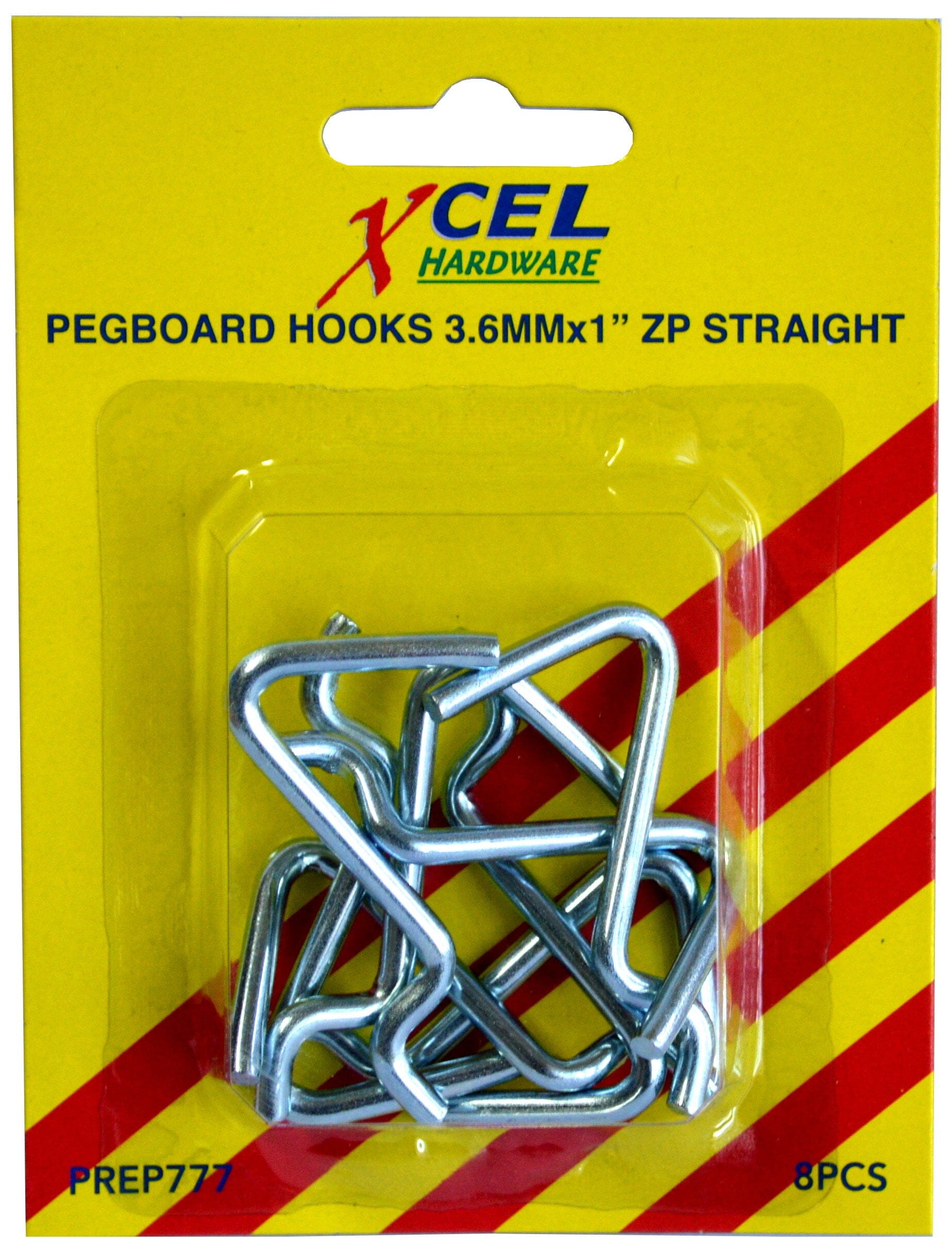 Xcel Pegboard Hooks (8) 1/8 x 1"Straight