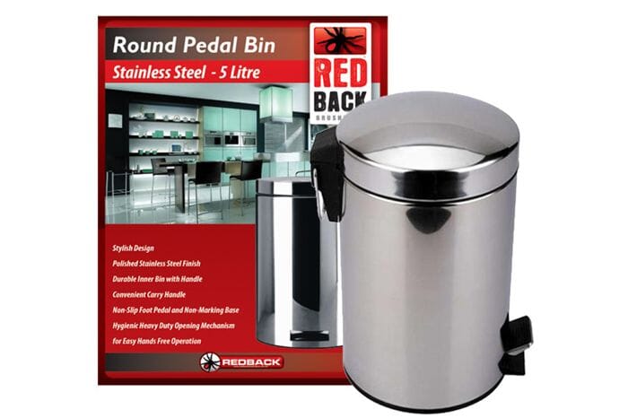 Redback Pedal Bin - Stainless Steel 5L