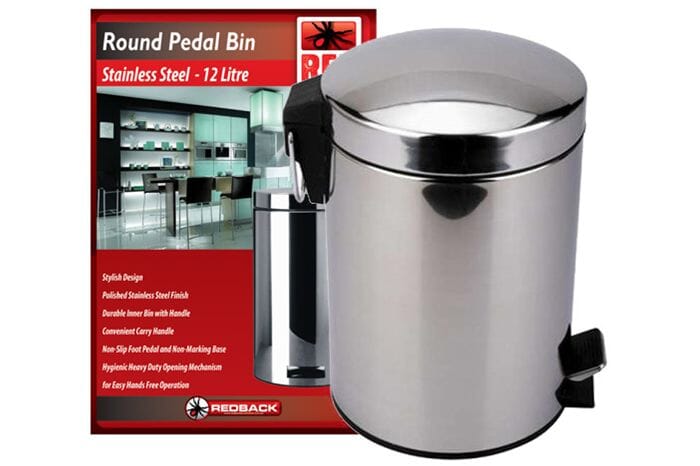 Redback Pedal Bin - Stainless Steel 12L