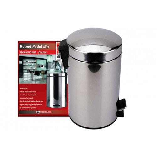 Redback Pedal Bin - Stainless Steel 20L