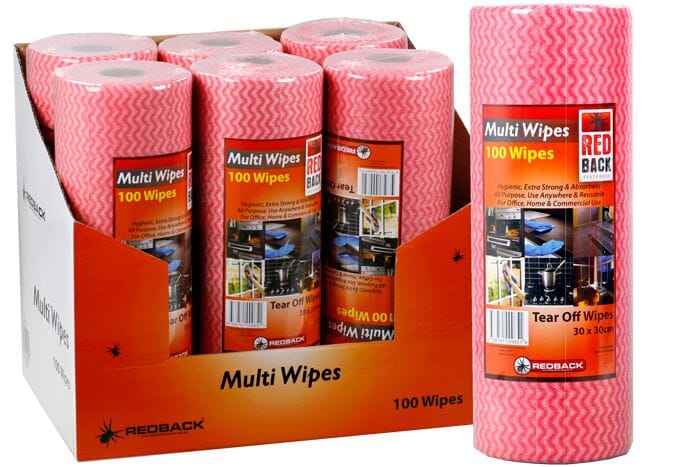 Redback Multwipes  30 x 30cm 100per roll