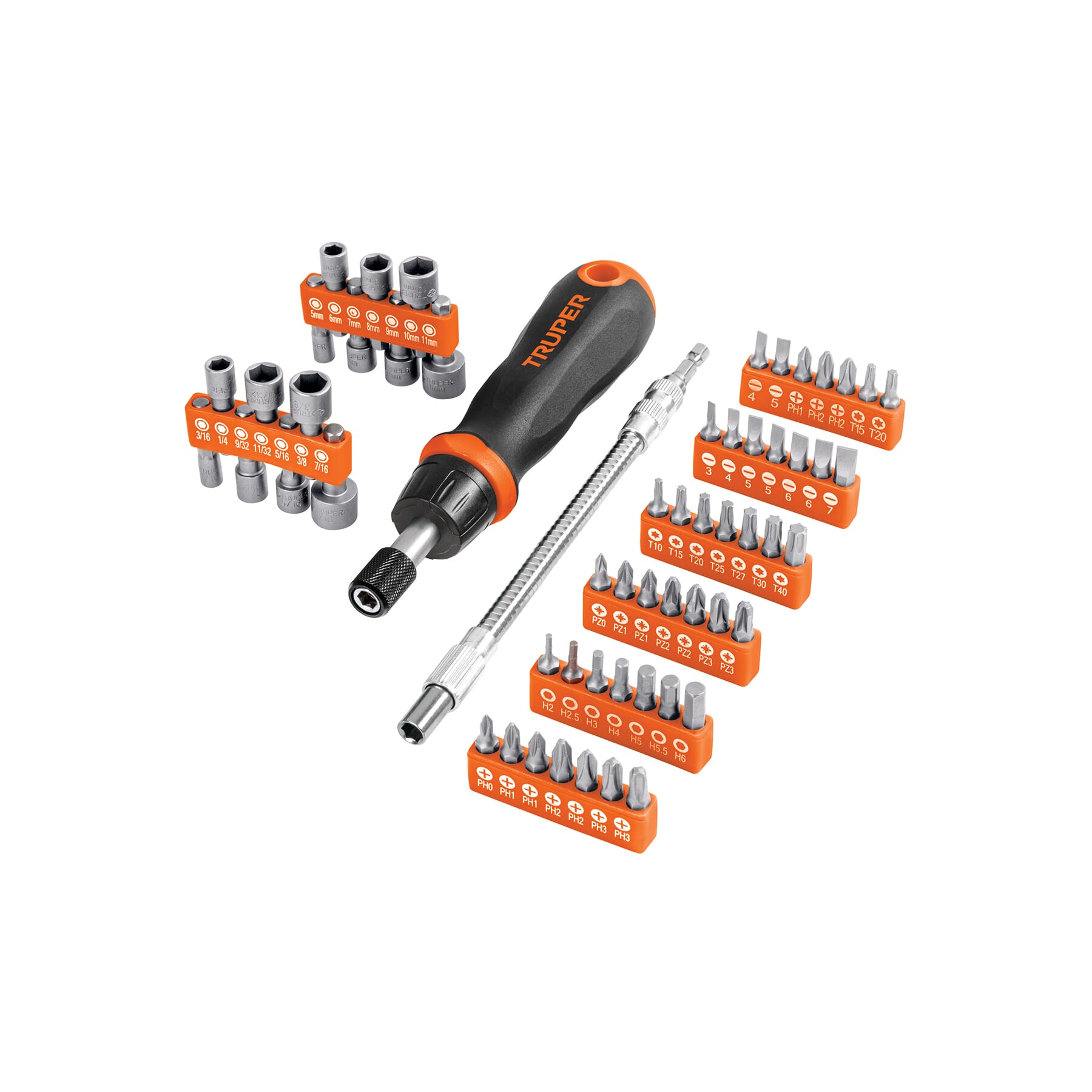Truper Ratchet Screwdriver Set - 58 Piece 18220