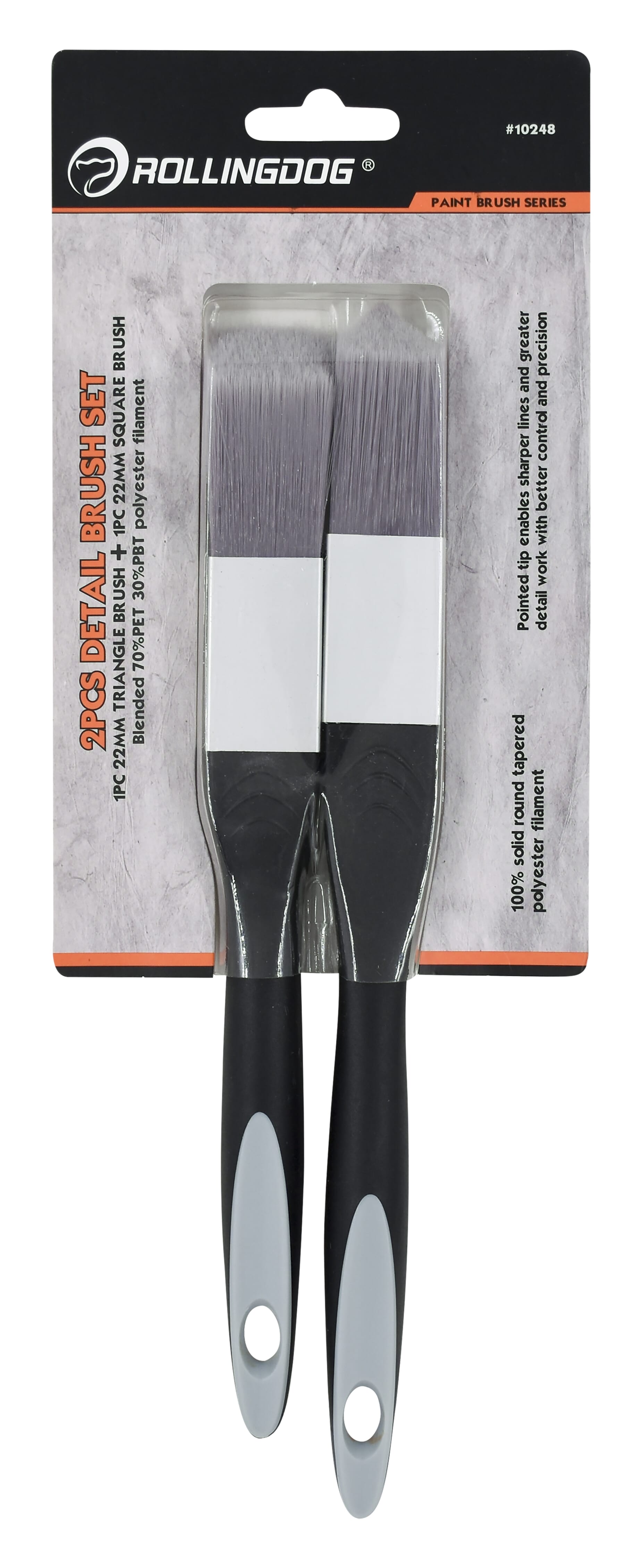 Rolling Dog Paint Brush Set Detailing 2pce