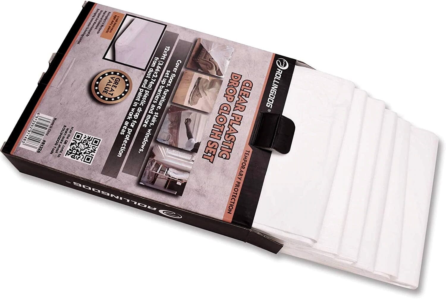 Rolling Dog Drop Cloth 3.66m x 2.74m Pack of 6