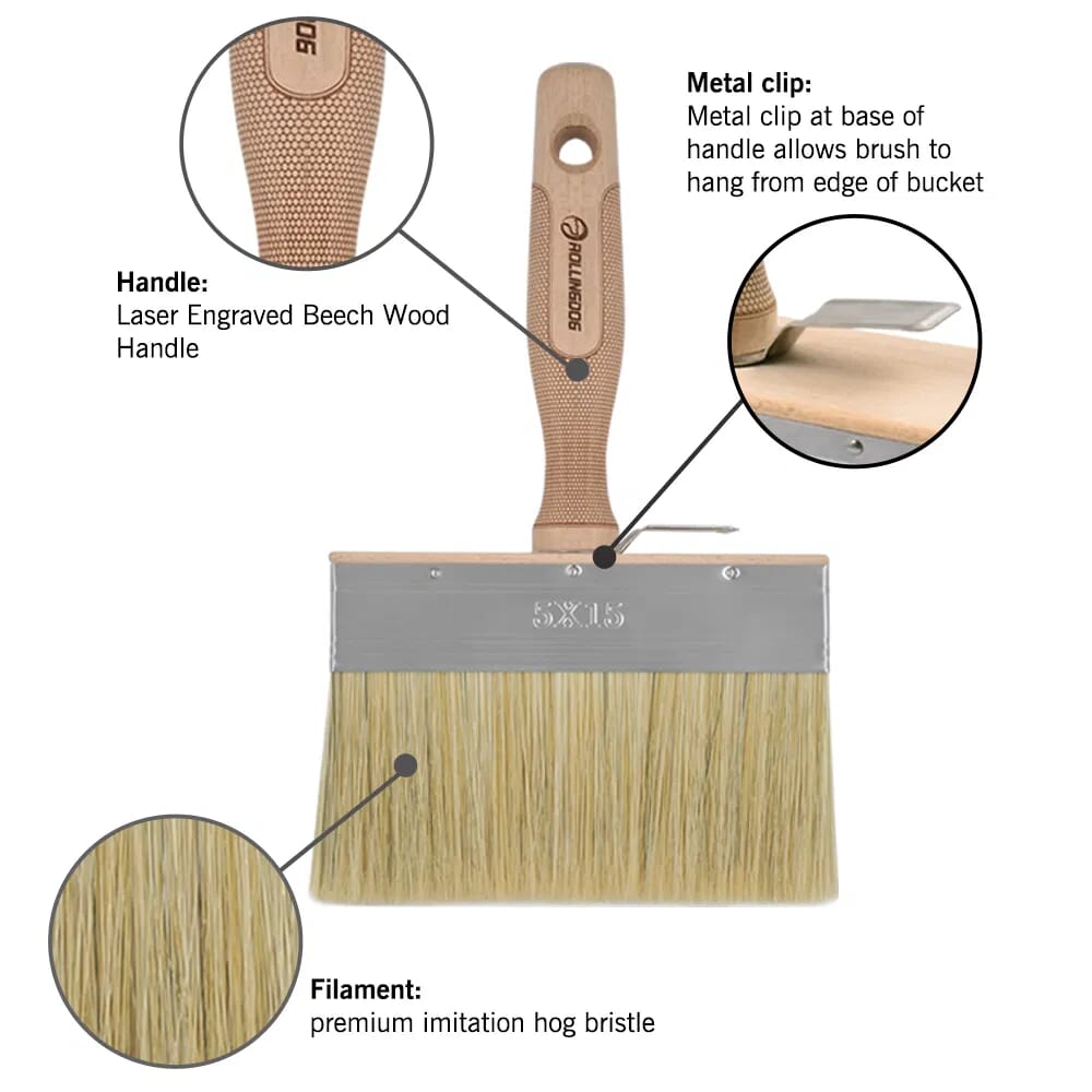 Rolling Dog Woodmaster Stain Brush Premium 150mm