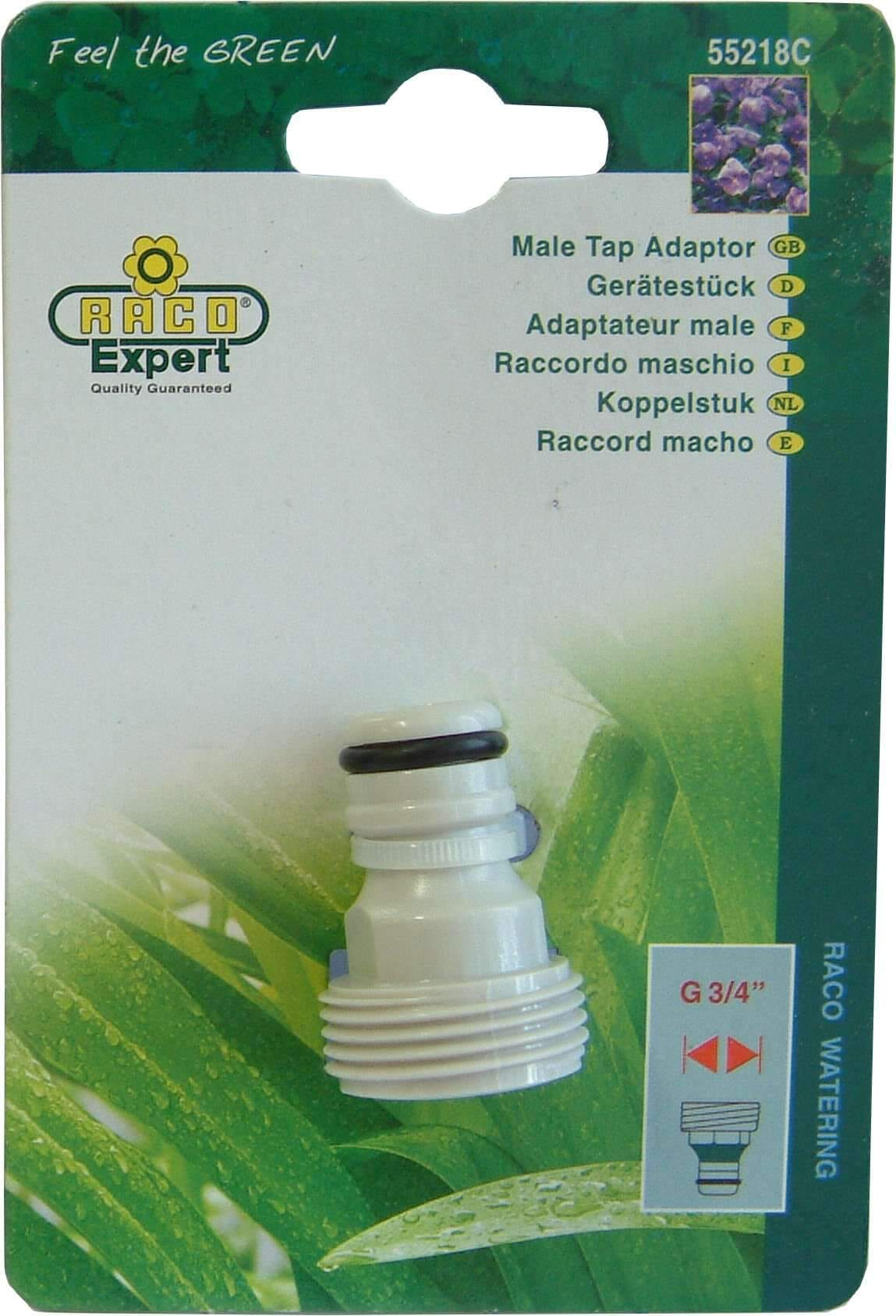 Raco Hose Male Adaptor - Plastic Carded #RT55/218C 3/4"