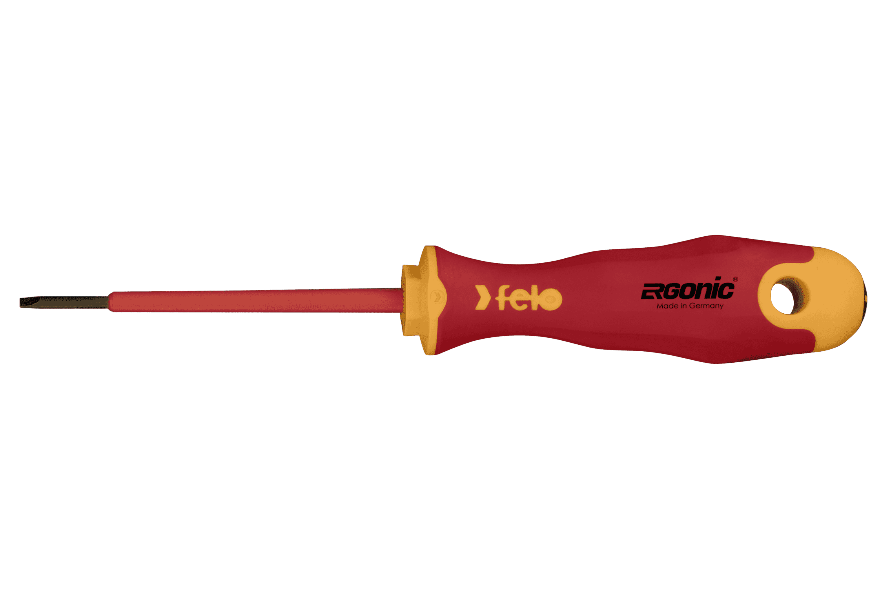 Felo 413 Ergonic Screwdriver  Flat 2.5 x .4 x 75mm Insulated Hardened Tip