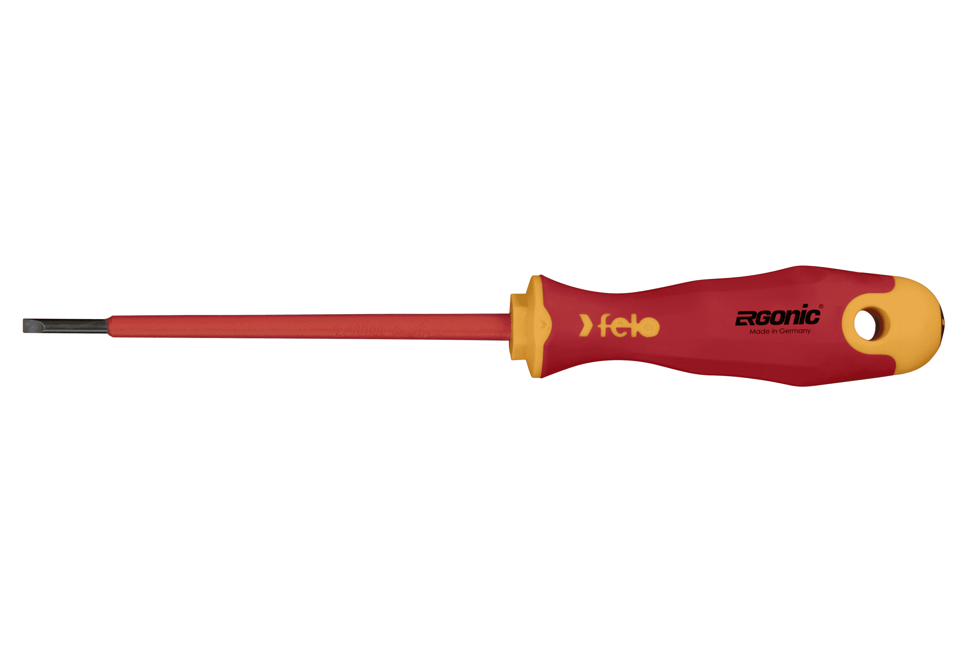 Felo 413 Ergonic Screwdriver  Flat 3 x .5 x 100mm Insulated Hardened Tip