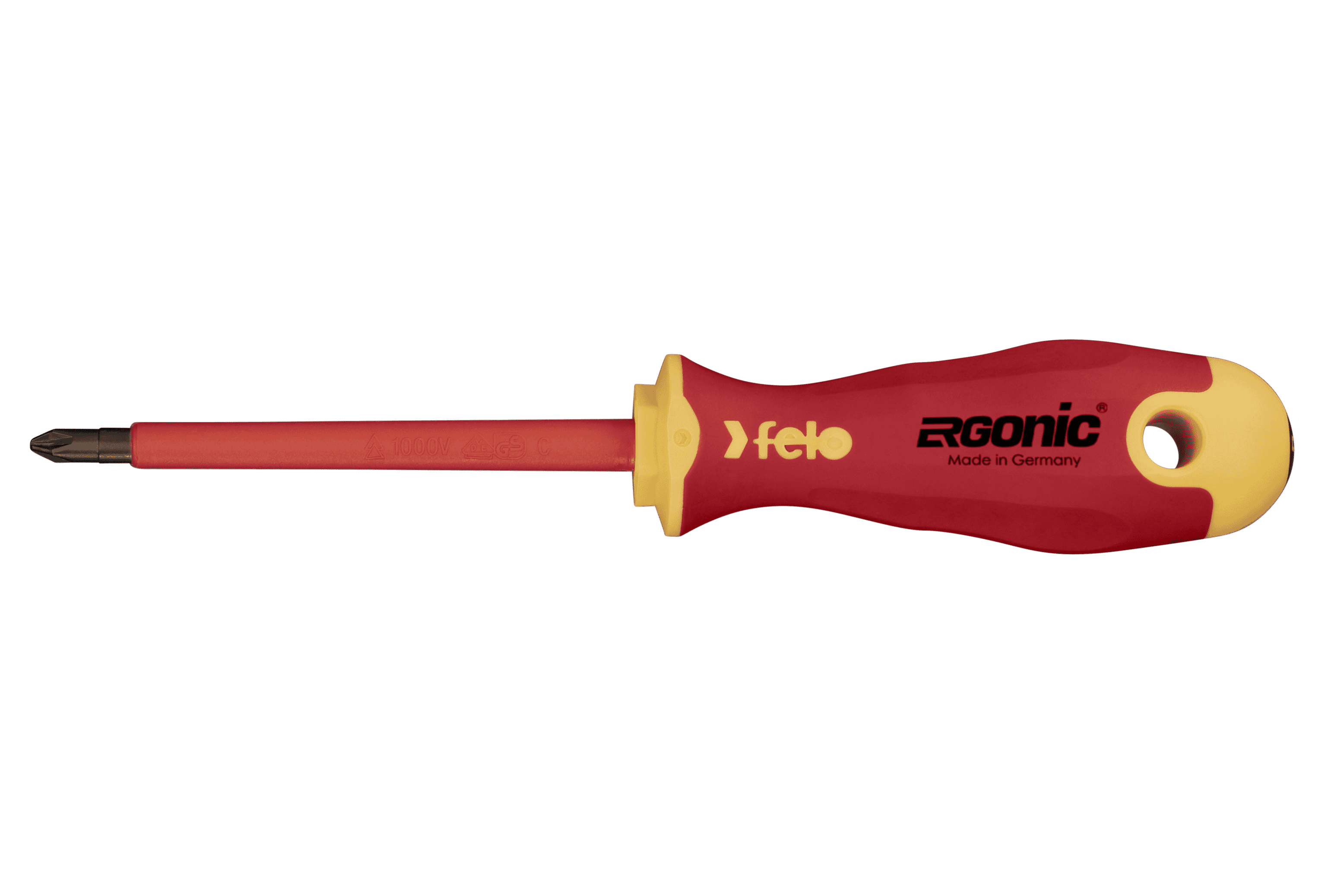 Felo 415 Ergonic Screwdriver Pozi #2 x 100mm Insulated Hardened Tip