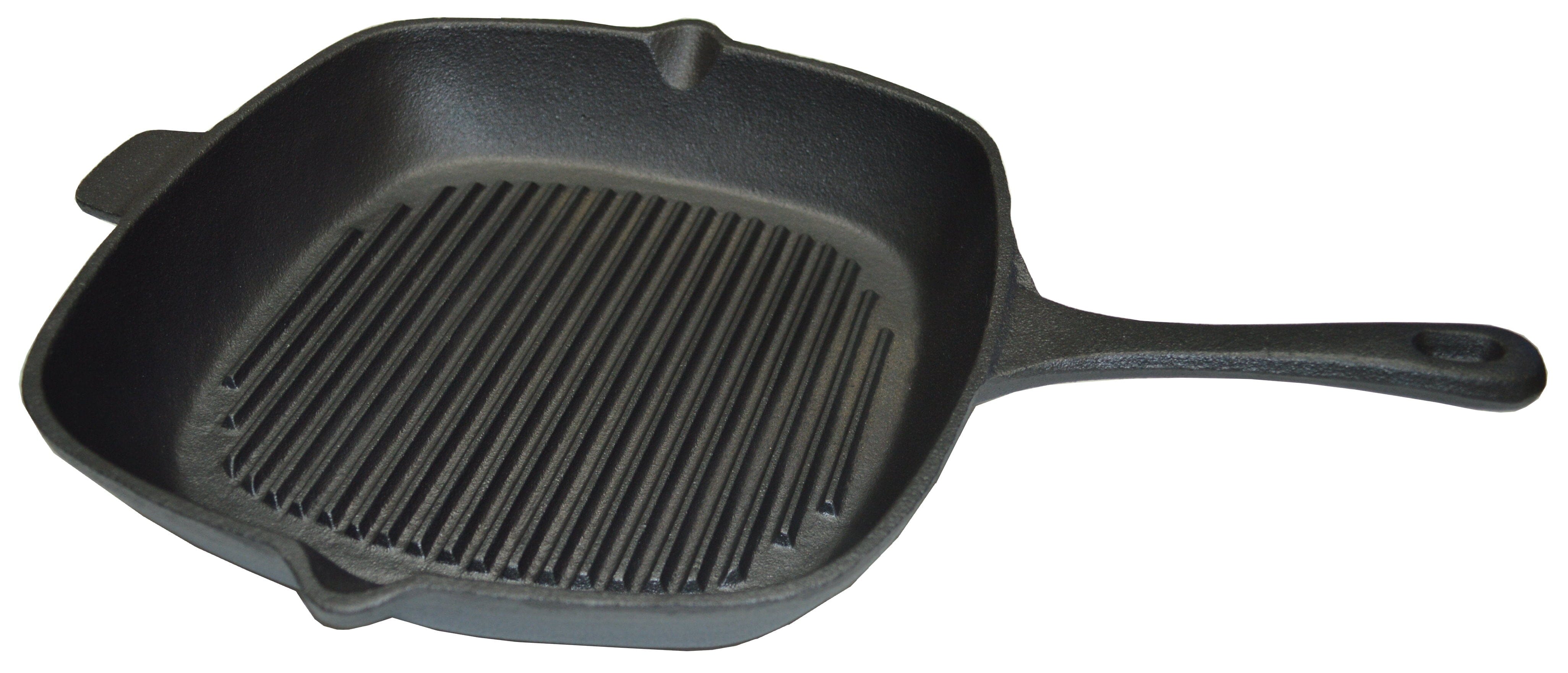 Xcel Cast Iron Grillpan Ribbed Bottom   Square 29x29cm