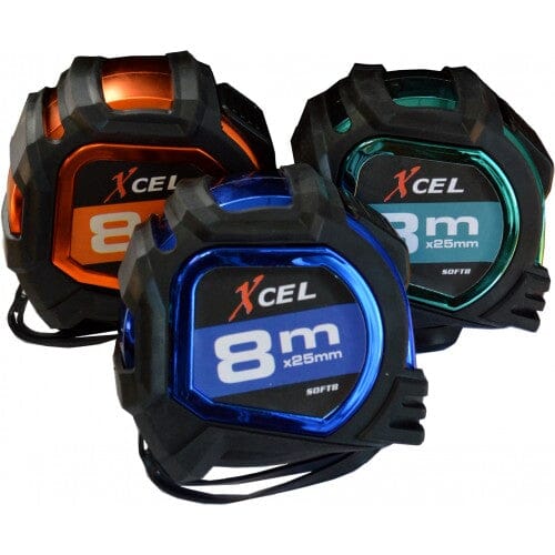 Xcel Tape Measure Display Box 6-pce 25mm Blade - Metric 8m