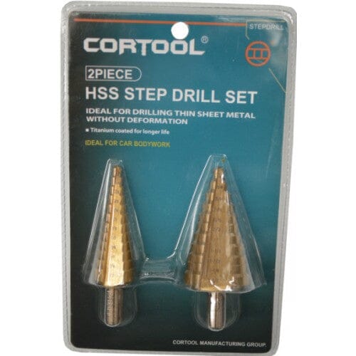 Xcel Step Drill Set Titanium Coated 3/16"-7/8" & 1/4"-1 3/8" 2-pce