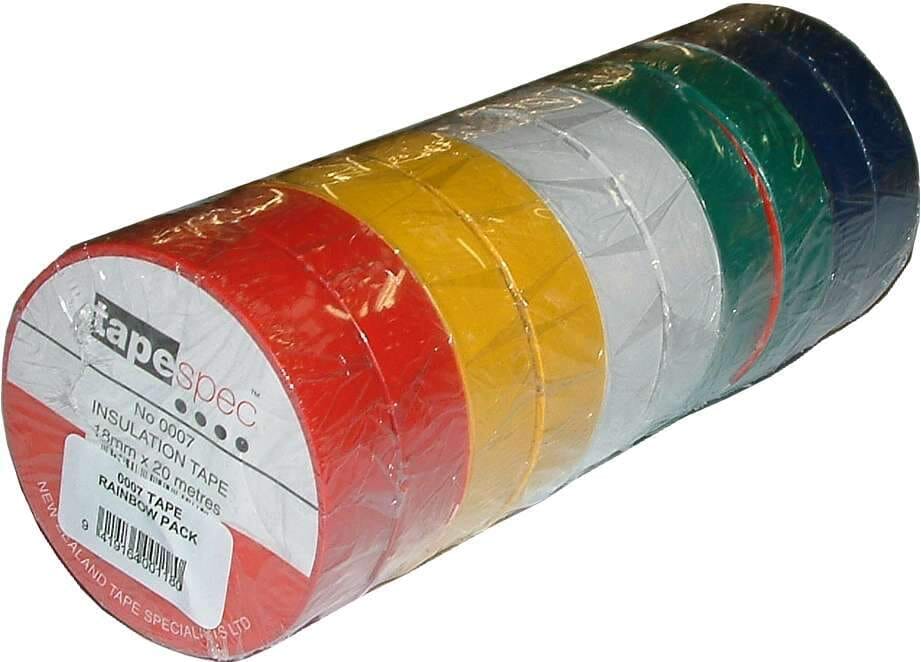 Tapespec Futureseal Insulation Tape - Rainbow Pack 10-pce 19mm x 20m