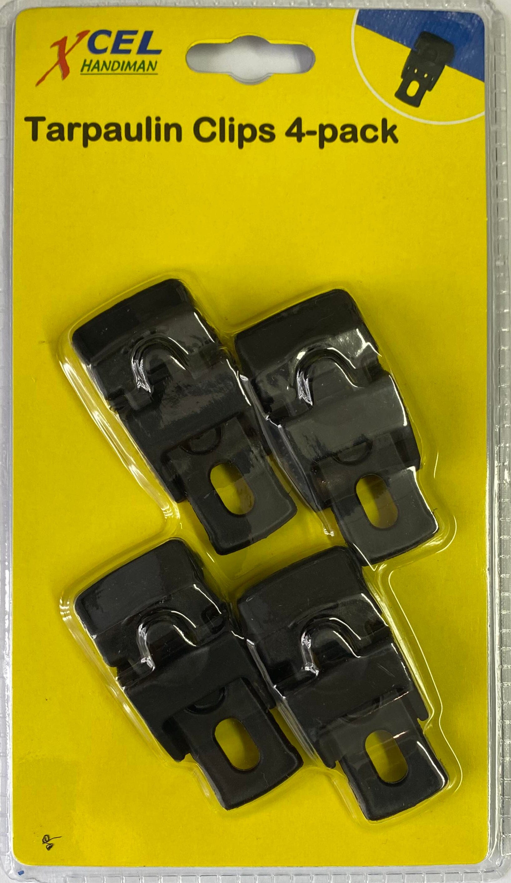 Xcel Tarpaulin Clips 4-pce Carded