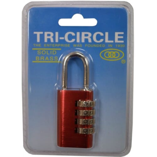 Tri-Circle Suitcase Padlock - Aluminium Body 4-Row Combination 30mm