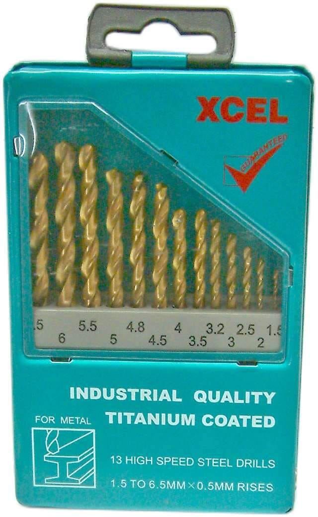 Xcel Drill Set Titanium in Steel Case 13-pce