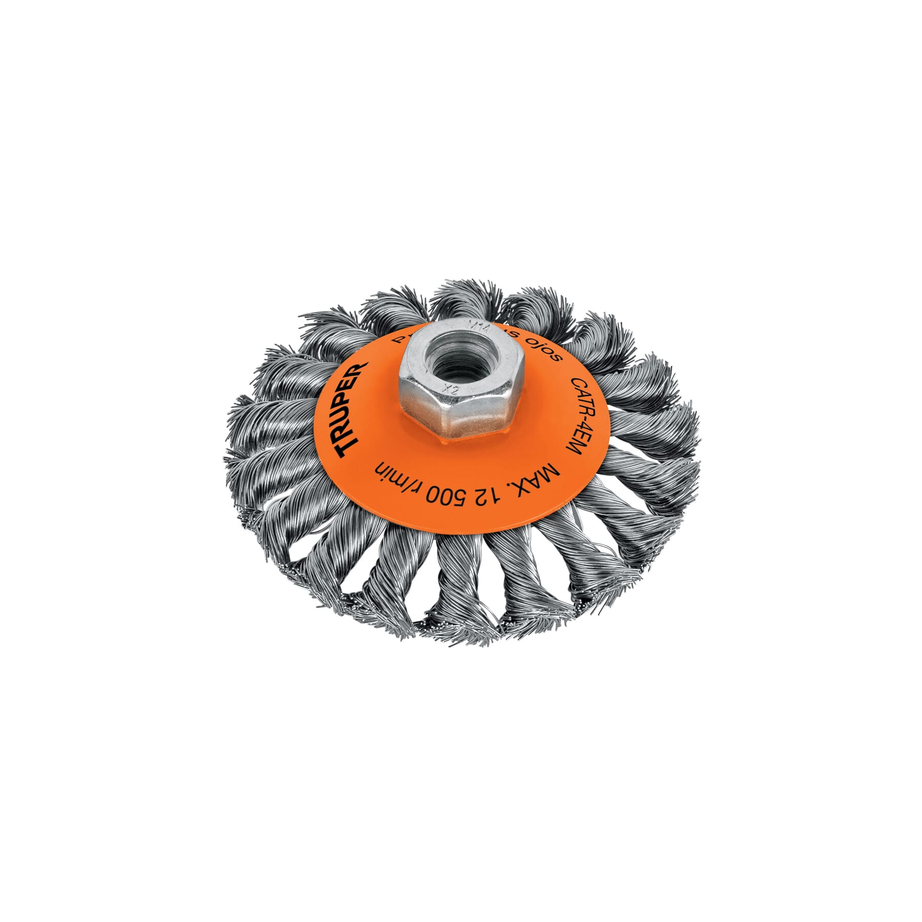Truper Wire Wheel Brush Concave Twist Knot with 14mm Nut 100mm